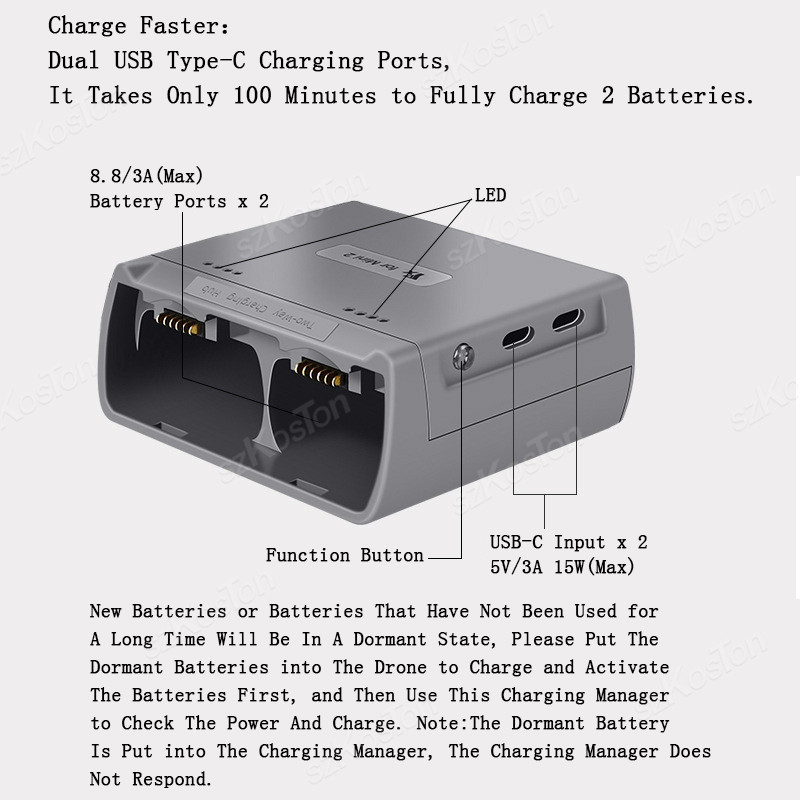 For DJI Mini 4K/MINI 2/Mini 2  - огляд і ціна Drone Charging Hub